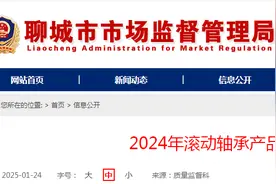 山东省聊城市市场监督管理局公布2024年滚动轴承产品质量市级监督抽查结果图片
