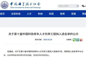 共987人！第十届青年人才托举工程名单公示图片
