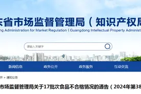 广东省市场监督管理局关于17批次食品不合格情况的通告（2024年第38期）图片
