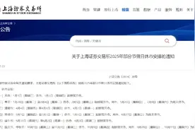 沪深交易所公布！2025年这些日子将安排休市图片