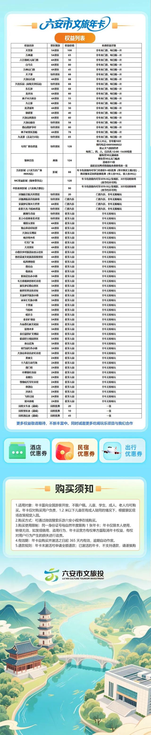 199元畅玩六安一整年！