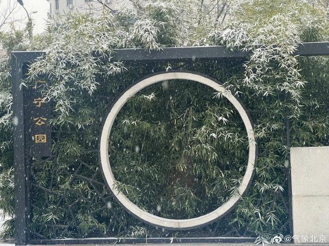 北京今冬首场大雪，市区公园美成画卷