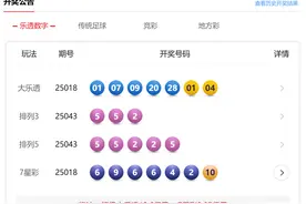 2月22日体彩中奖号码图片