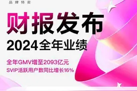 唯品会2024年GMV增至2093亿元，SVIP活跃用户数同比增16%图片