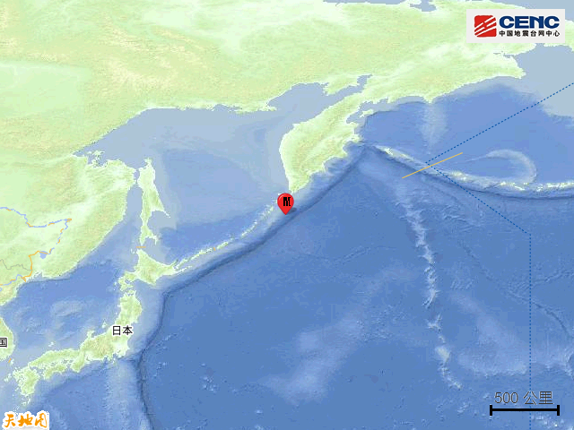 千岛群岛发生6.0级地震