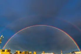 双彩虹+火烧云，暴雨过后的长沙天空惊现奇幻景象图片