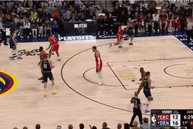 约基奇推一把哈登创造空间😄回防时被哈登反推一把直接起飞图片