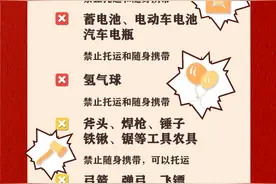 收藏清单！过年回家这些不能带上火车图片