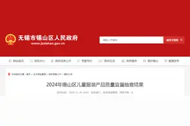 2024年江苏省无锡市锡山区儿童服装产品质量监督抽查结果公布图片