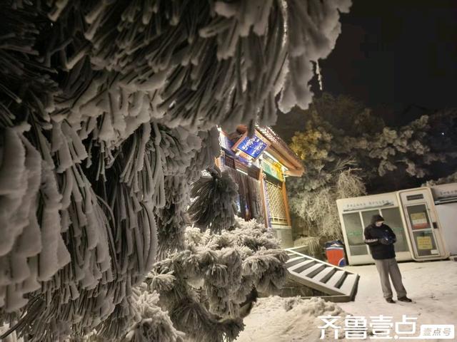 泰山雾凇的梦幻之夜