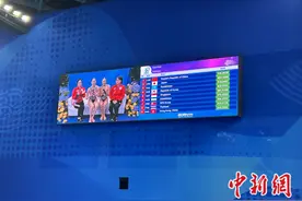 中国姐妹花获得亚运花游双人金牌图片