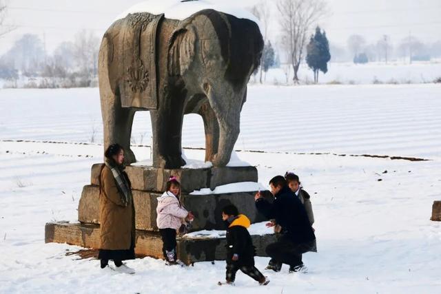 一眼千年！雪落巩义宋陵，限定美景上线→