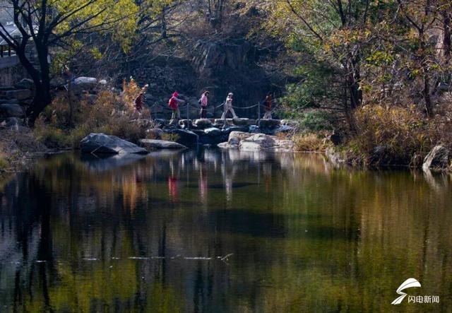 组图丨泰山彩石溪初冬 溪水与暖阳织就轻缓诗意