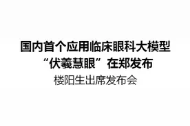 国内首个应用临床眼科大模型 “伏羲慧眼”在郑发布图片