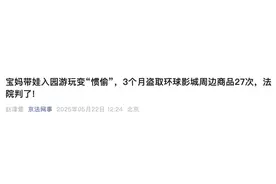 宝妈带娃入园游玩变“惯偷”，3个月盗取环球影城周边商品251件，并通过二手平台低价转售赃物！法院判了图片