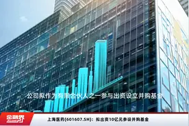 上海医药(601607.SH)：拟出资10亿元参设并购基金视频封面