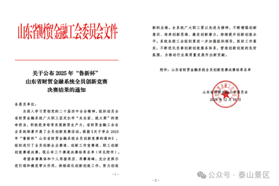 泰山文旅集团子公司荣获多项省级荣誉 创新实力闪耀齐鲁