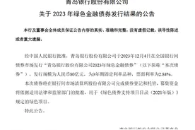 青岛银行80亿元绿色金融债券发行完毕图片