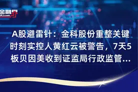 A股避雷针：金科股份重整关键时刻实控人黄红云被警告，7天5板贝因美收到证监局行政监管措施决定书