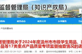 浙江省温州市市场监督管理局发布2024年度妇女用品抽查结果图片