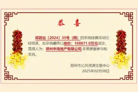 地价险些“翻番”！蛇年郑州首场土拍，溢价率达87.5%图片