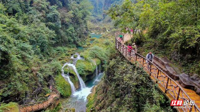 【每日一图@湖南】在古苗河百瀑大峡谷，山水滤尽了冬日的锋芒