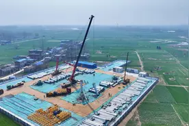 “陕电入皖”加速，千里淮河第一跨全面建设图片