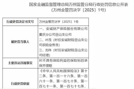安诚财险被罚35万元，一名业务员终身禁业图片