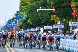 2024环广西公路自行车世界巡回赛揭幕战大集团冲刺 乐透戴斯尼车队夺首胜图片
