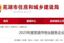2023年度芜湖市物业服务企业信用等级拟评定公示图片