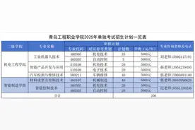 青岛工程职业学院2025年单招、综招计划290人图片