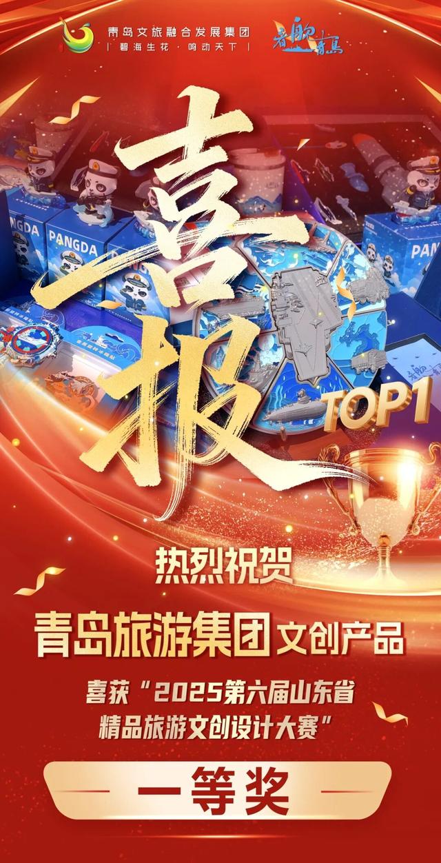 青岛旅游集团文创产品喜获“2025第六届山东省精品旅游文创设计大赛”一等奖