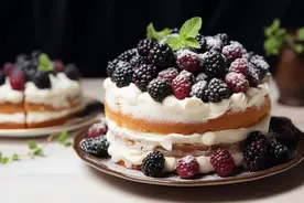 桑葚蛋糕丨周末美食图片