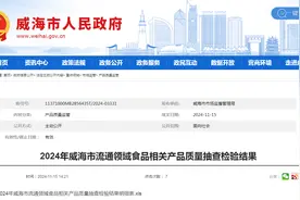 山东省威海市市场监督管理局公布2024年流通领域食品相关产品质量抽查检验结果图片
