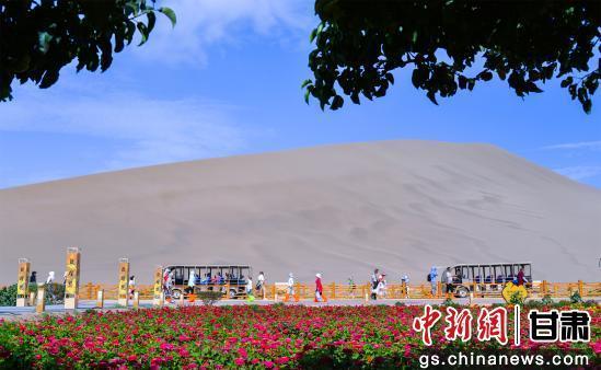 敦煌鸣沙山下花海斑斓