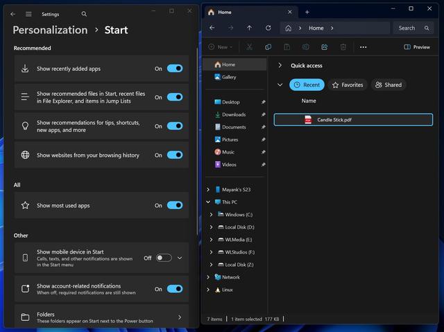 微软 Win11 可隐藏开始菜单推荐内容，换来两大核心功能“罢工”