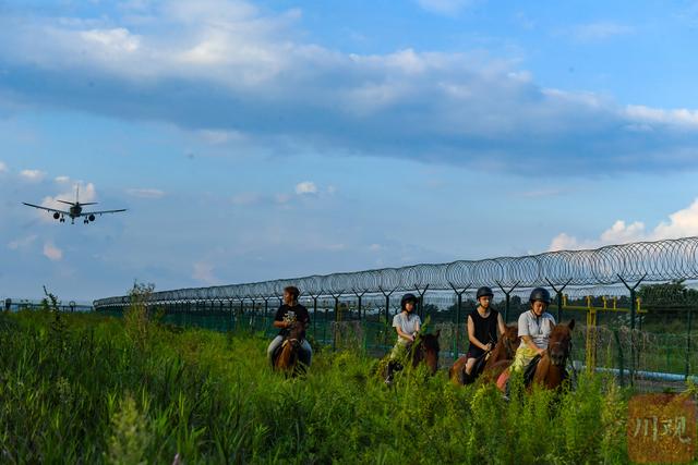 C视觉丨夕阳马背、越野飞驰、飞机同框——成都双流成市民休闲新热点