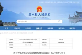 山东省济宁市泗水县市场监督管理局发布关于19批次食品安全监督抽检情况的通告（2024年第12号）图片