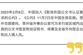 省时省力又省钱！《取消外国公文书认证要求的公约》在中国生效，贵州颁发首批附加证明书图片