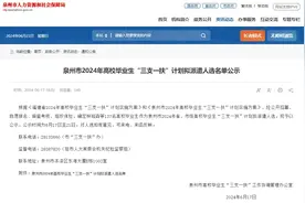 137人！泉州“三支一扶”拟派遣人选名单公布图片