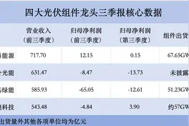 光伏三季报披露收官，四大组件龙头谁在领跑图片