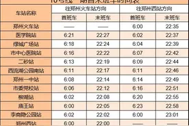 最新！郑州地铁10号线票价和发车时间公布图片