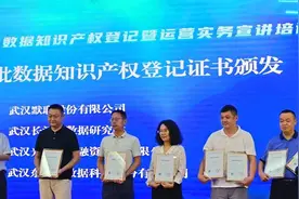 湖北省颁发首批数据知识产权登记证书图片