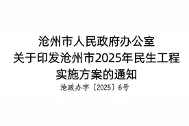 沧州20项民生工程实施方案来了！图片
