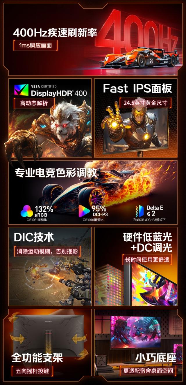 科睿推X5 PRO显示器，24.5寸400Hz超高刷售1299元