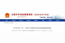 合肥市市场监督管理局关于2024年“五一”劳动节产品质量市级专项监督抽查结果的通报图片