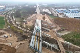 沿黄高速民权至兰考段二标桥梁架设主线右幅全部顺利贯通图片