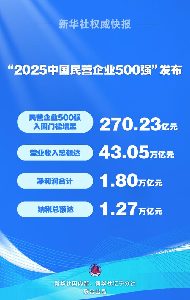 2025民营企业500强揭晓：京东、阿里巴巴、恒力排前三