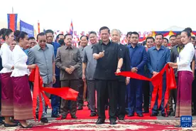 中企承建柬埔寨71C号国家公路举行通车启用仪式图片