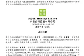 奈雪的茶预计2024年亏损超8亿，净利润下滑超4500%图片